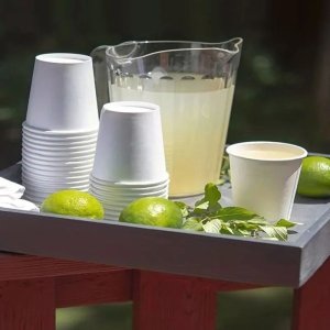 Disposable Tableware Wholesale - WHITE CARDBOARD CUPS 50 PCS