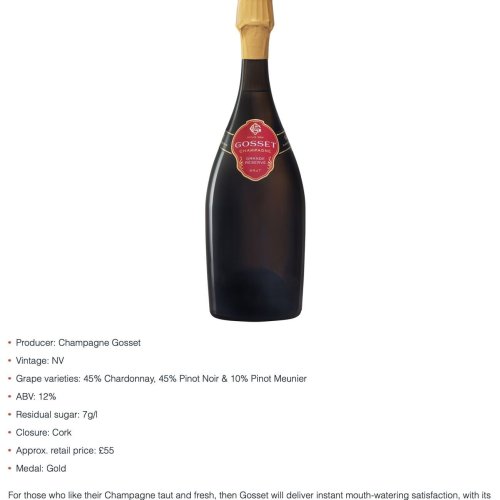 Gosset Grande Réserve Brut 0,75L EU distributor at cheap prices from fmcg trade center